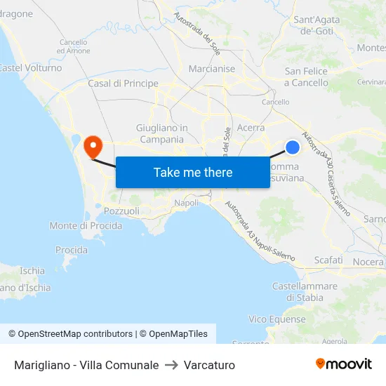 Marigliano - Municipal Park to Varcaturo map