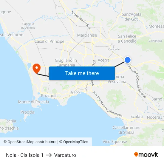 Nola - Cis Island 1 to Varcaturo map