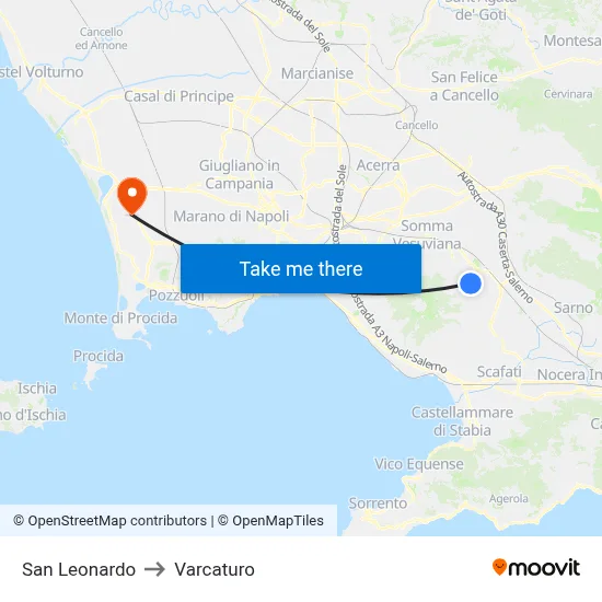 San Leonardo to Varcaturo map