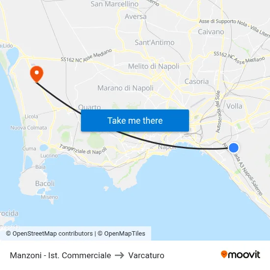 Manzoni - Commercial Institute to Varcaturo map