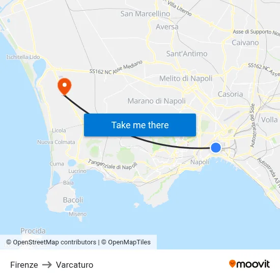 Florence to Varcaturo map