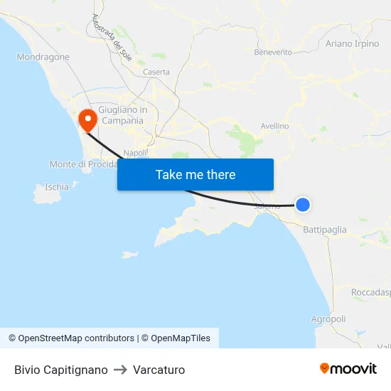Capitignano Junction to Varcaturo map