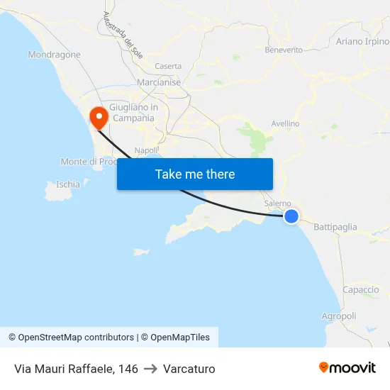 Via Mauri Raffaele, 146 to Varcaturo map