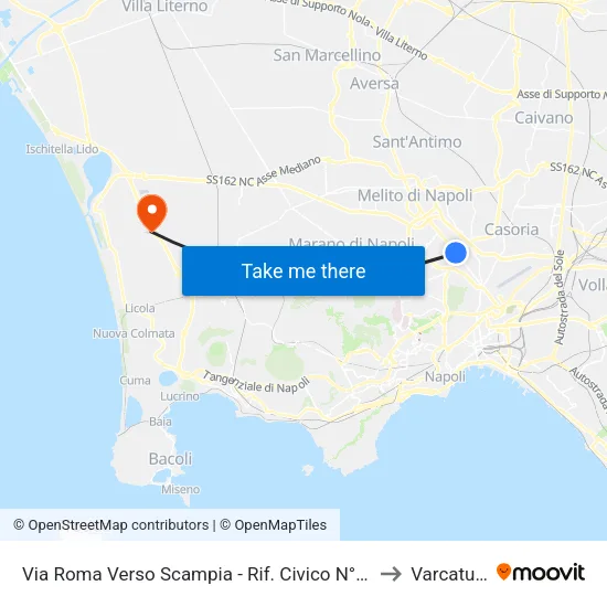 Rome Street Towards Scampia - Near No. 56c to Varcaturo map