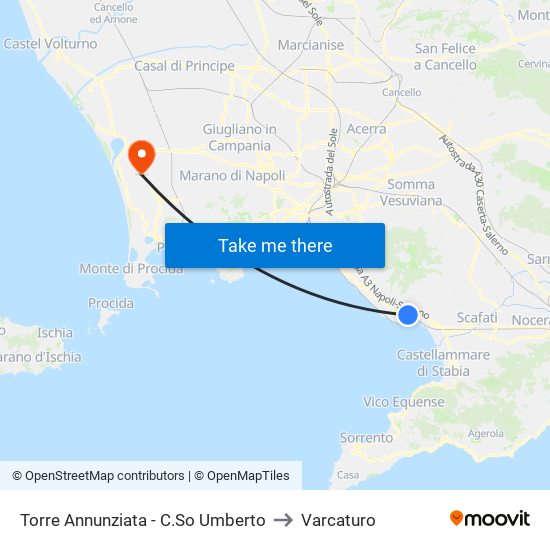 Torre Annunziata - C.So Umberto to Varcaturo map