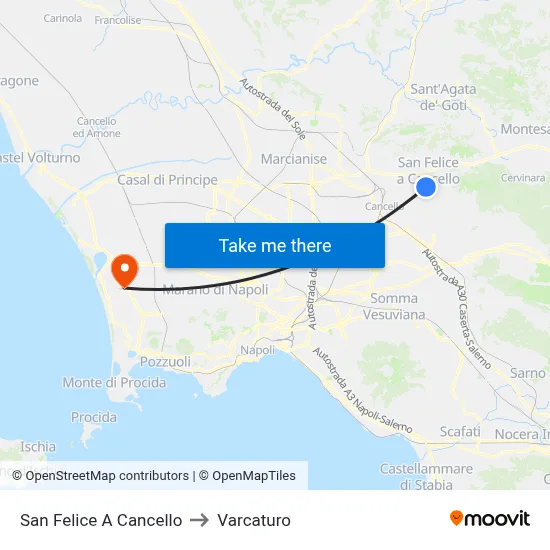 San Felice A Cancello to Varcaturo map