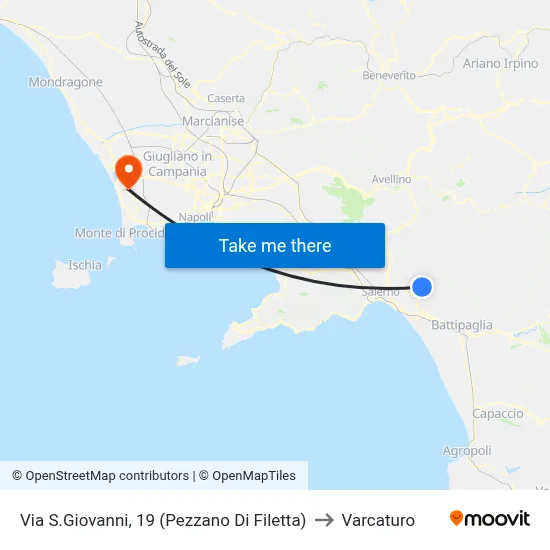 Via San Giovanni, 19 (Pezzano of Filetta) to Varcaturo map