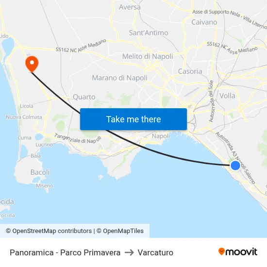 Panoramic Road - Primavera Park to Varcaturo map