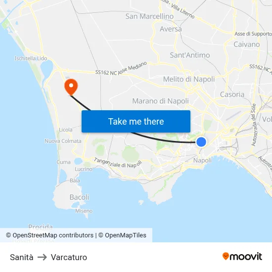 Sanità to Varcaturo map