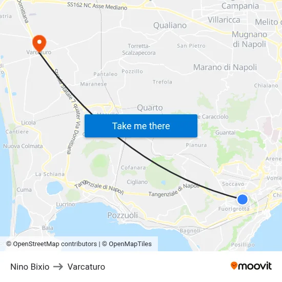 Nino Bixio to Varcaturo map