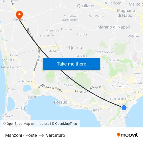 Manzoni - Post Office to Varcaturo map