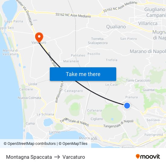 Montagna Spaccata to Varcaturo map
