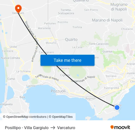 Posillipo - Villa Gargiulo to Varcaturo map