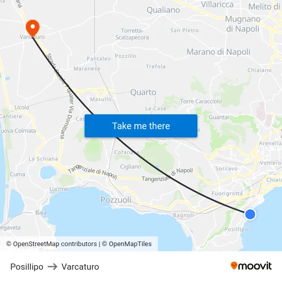 Posillipo to Varcaturo map