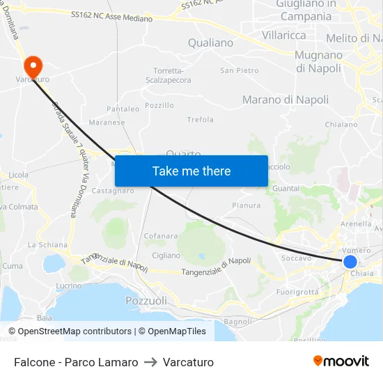 Falcone - Lamaro Park to Varcaturo map