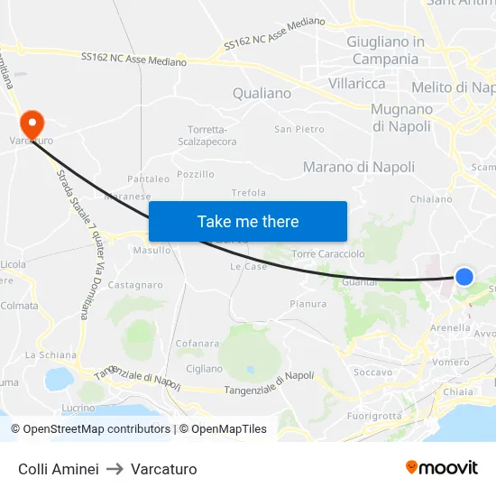 Colli Aminei to Varcaturo map