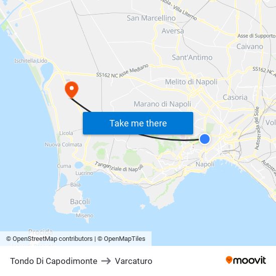 Tondo Di Capodimonte to Varcaturo map