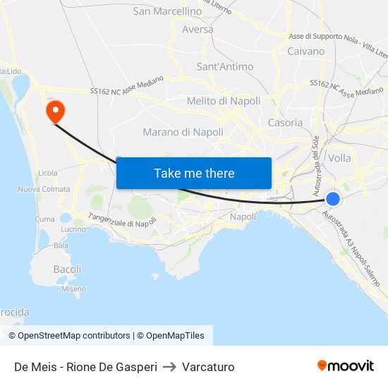 De Meis - Rione De Gasperi to Varcaturo map
