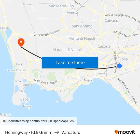 Hemingway - F.Lli Grimm to Varcaturo map