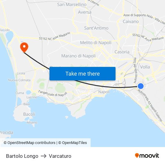 Bartolo Longo to Varcaturo map