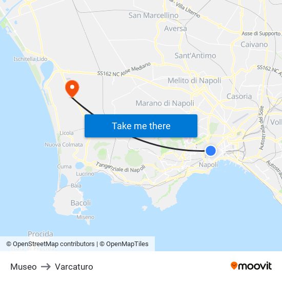Museo to Varcaturo map