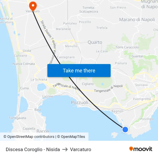 Coroglio Descent - Nisida to Varcaturo map