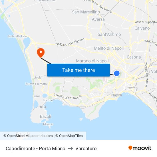 Capodimonte - Porta Miano to Varcaturo map
