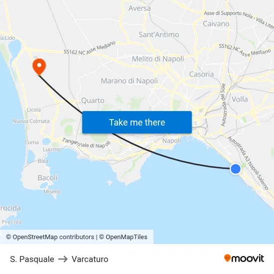 San Pasquale to Varcaturo map