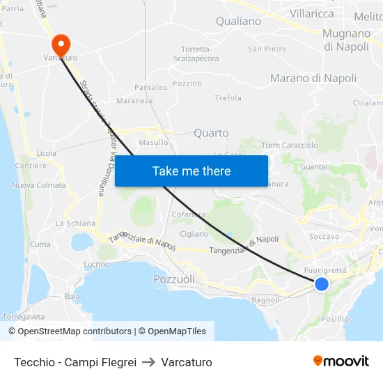 Tecchio - Campi Flegrei to Varcaturo map