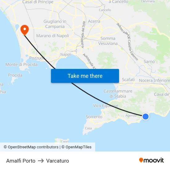Amalfi Porto to Varcaturo map