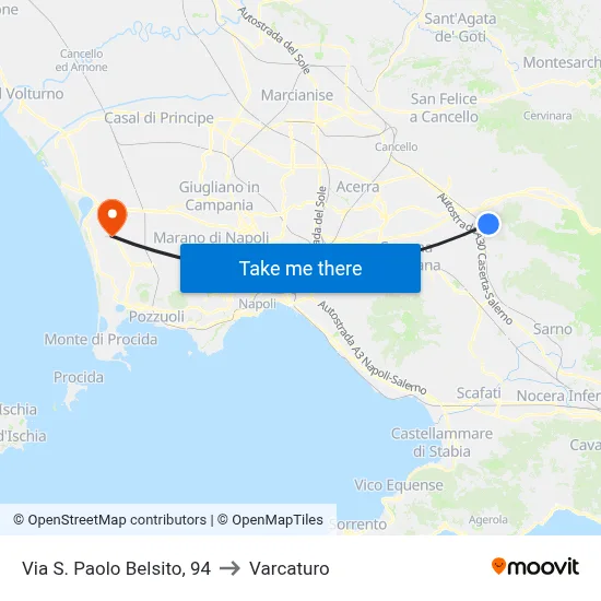Via S. Paolo Belsito, 94 to Varcaturo map