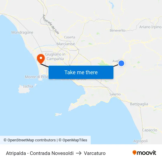 Atripalda - Contrada Novesoldi to Varcaturo map