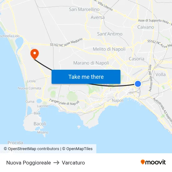 New Poggioreale to Varcaturo map