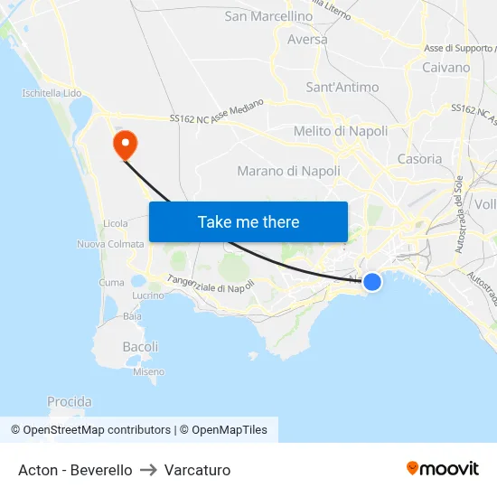 Acton - Beverello to Varcaturo map
