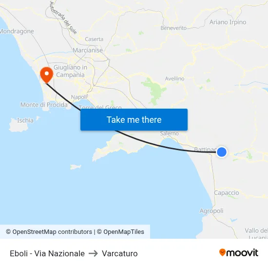 Eboli - Via Nazionale to Varcaturo map