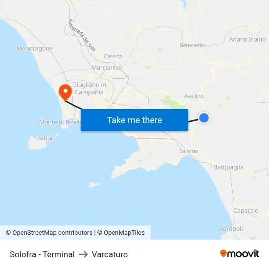 Solofra - Terminal to Varcaturo map