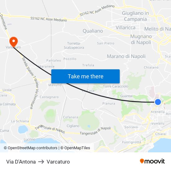 Via D'Antona to Varcaturo map
