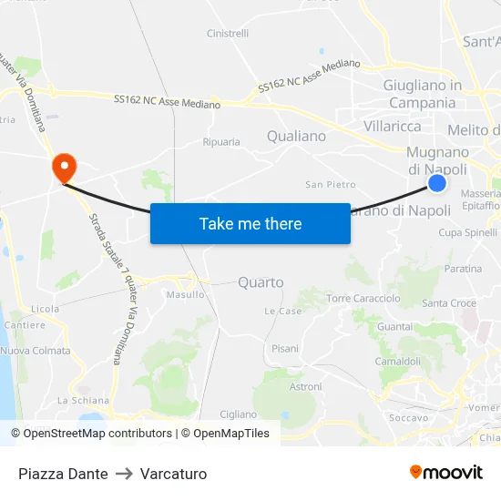 Dante Square to Varcaturo map