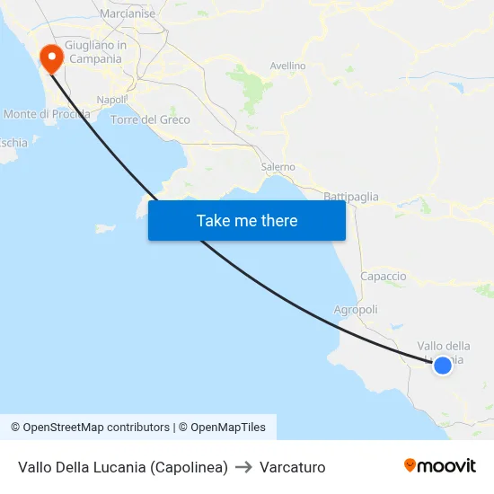 Vallo Della Lucania (Capolinea) to Varcaturo map