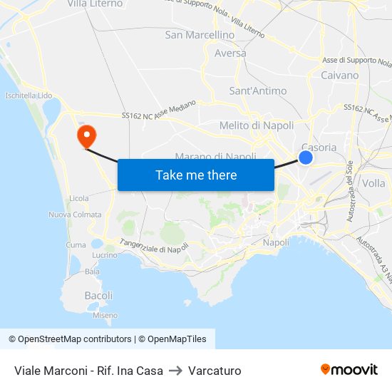 Viale Marconi - Rif. Ina Casa to Varcaturo map