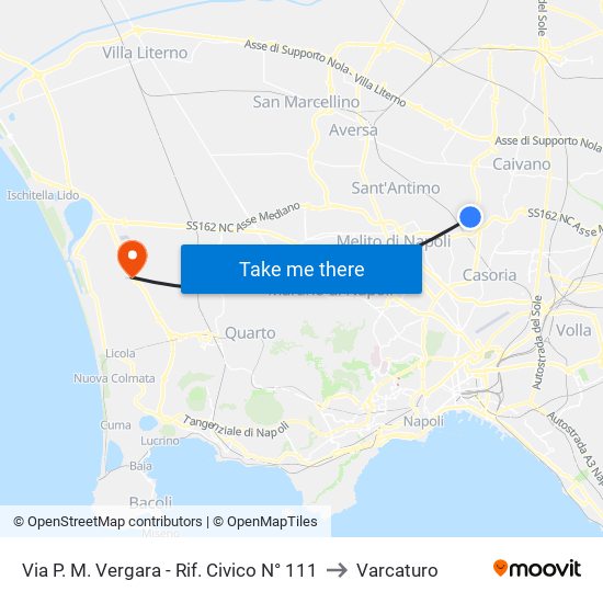 Via P. M. Vergara - Rif. Civico N° 111 to Varcaturo map