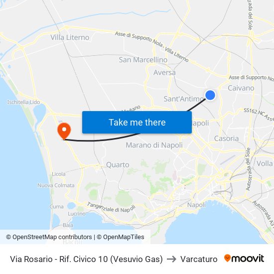 Via Rosario - Rif. Civico 10 (Vesuvio Gas) to Varcaturo map