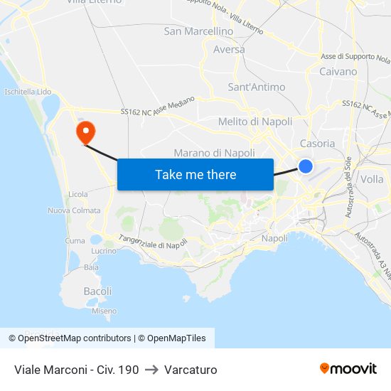 Viale Marconi - Civ. 190 to Varcaturo map