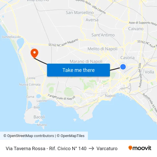 Via Taverna Rossa - Rif. Civico N° 140 to Varcaturo map