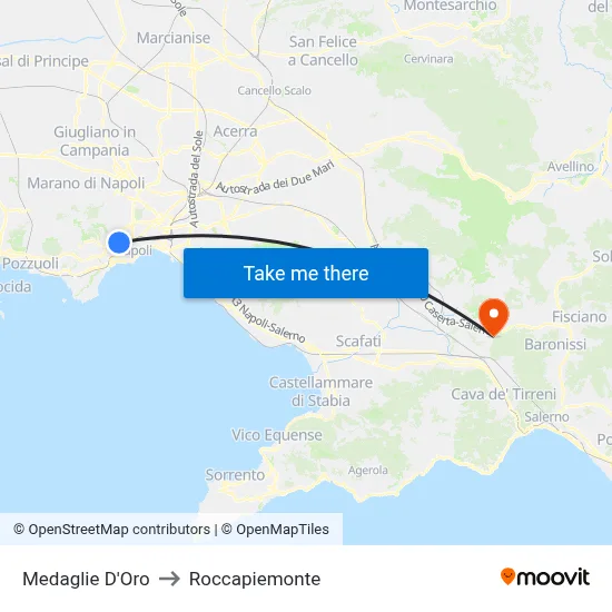 Gold Medals to Roccapiemonte map