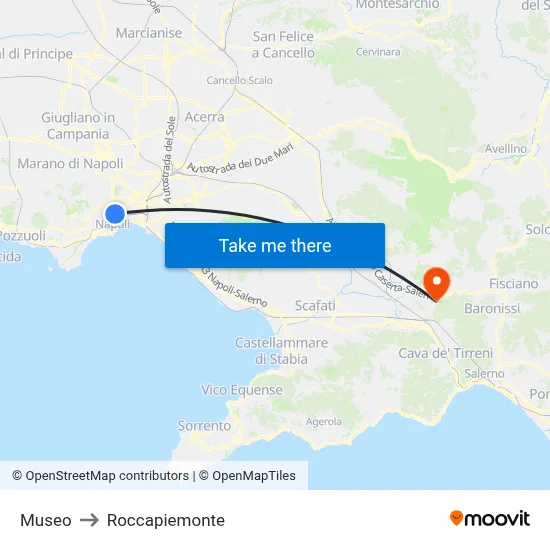 Museum to Roccapiemonte map