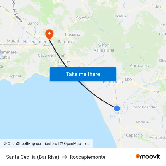 Santa Cecilia (Bar Riva) to Roccapiemonte map