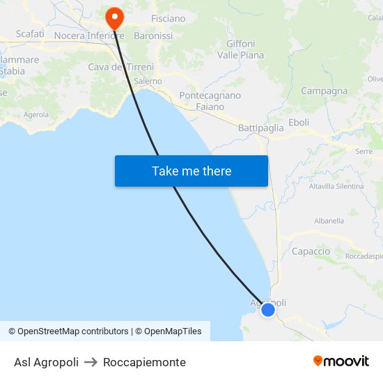 Asl Agropoli to Roccapiemonte map