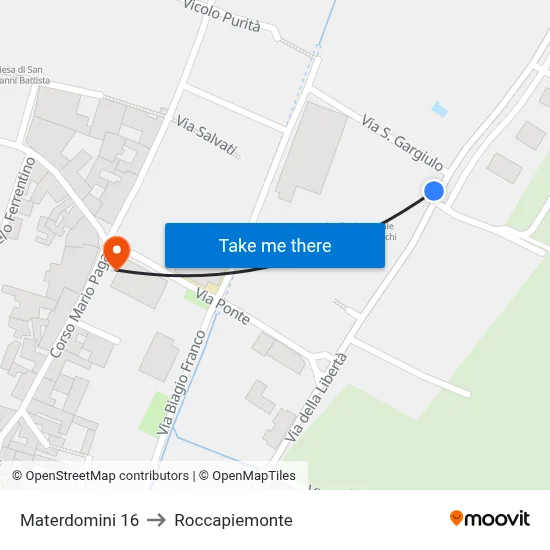 Materdomini 16 to Roccapiemonte map