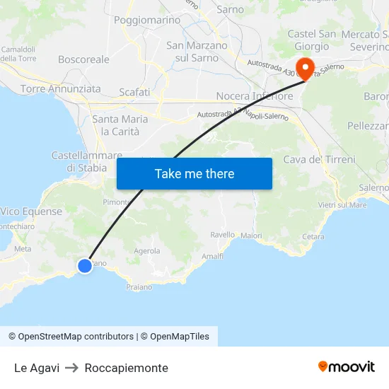 Le Agavi to Roccapiemonte map